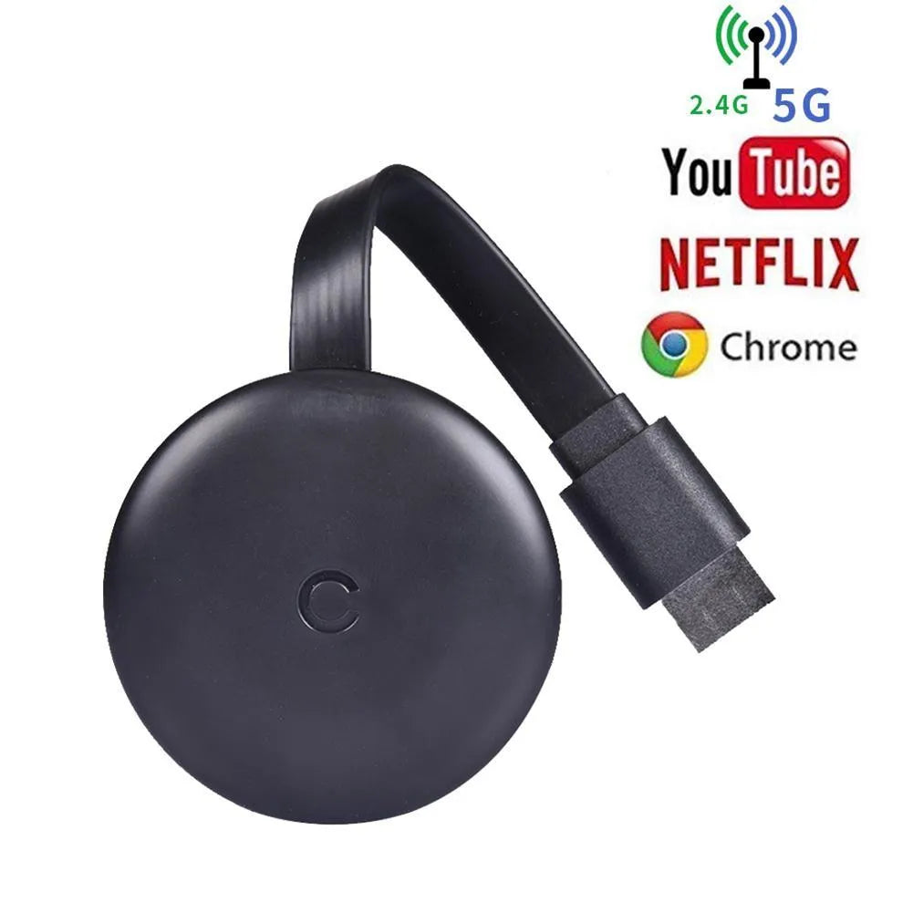 Black G12 wireless display adapter with HDMI connector, 2.4G, 4K, for TV and projector