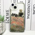 Creative oil painting anti drop phone case for iPhone X and XS, five colour styles on a white background
