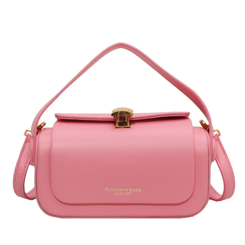 Women's personalised shoulder messenger bag in PU leather with letter detailing