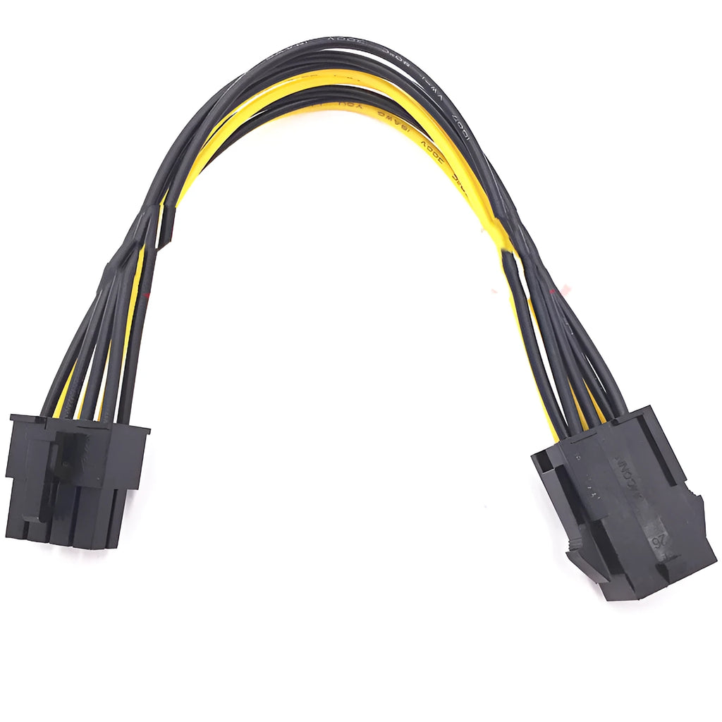 6-pin to 8-pin graphics card power extension cable measuring 20cm in length