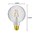Retro shaped glass bulb 220V 4W 360lm 110x160mm in gold finish with pointed diamond shape