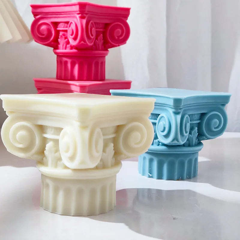 Roman pillar silicone mould for candle making and dessert preparation