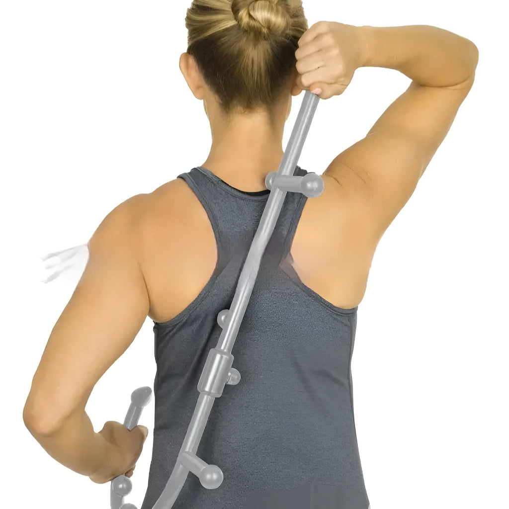 Grey plastic deep acupressure stick for neck, waist, hip, leg, back, foot and head massage