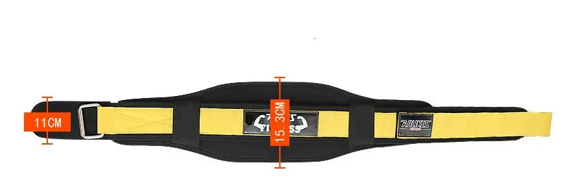 Nylon fitness waistband for weightlifting in black, red, yellow colours available in multiple sizes