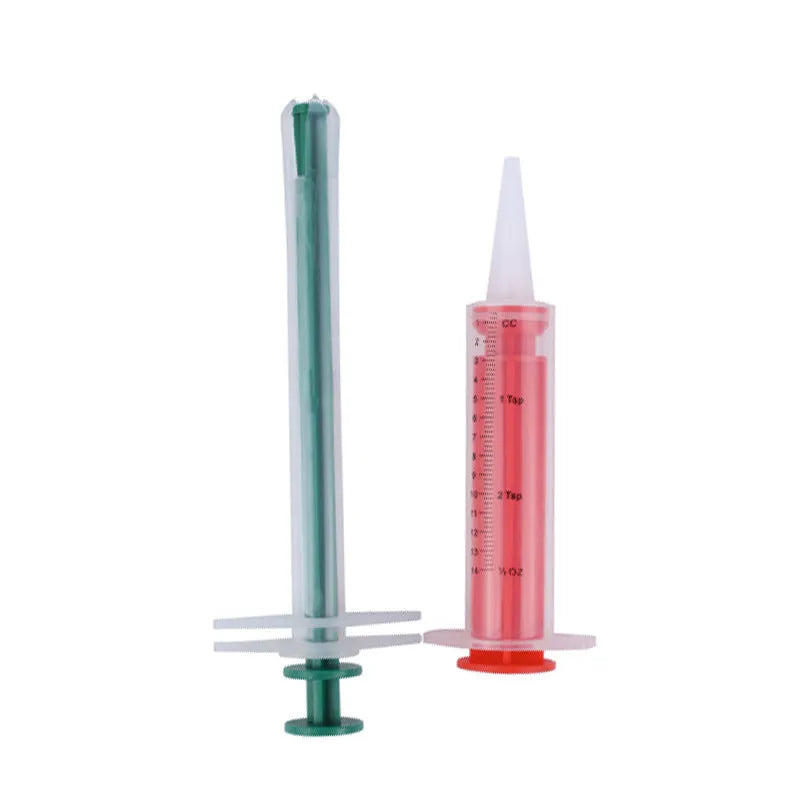 Two-piece silica gel pet pill shooter set with soft tips for cats and dogs