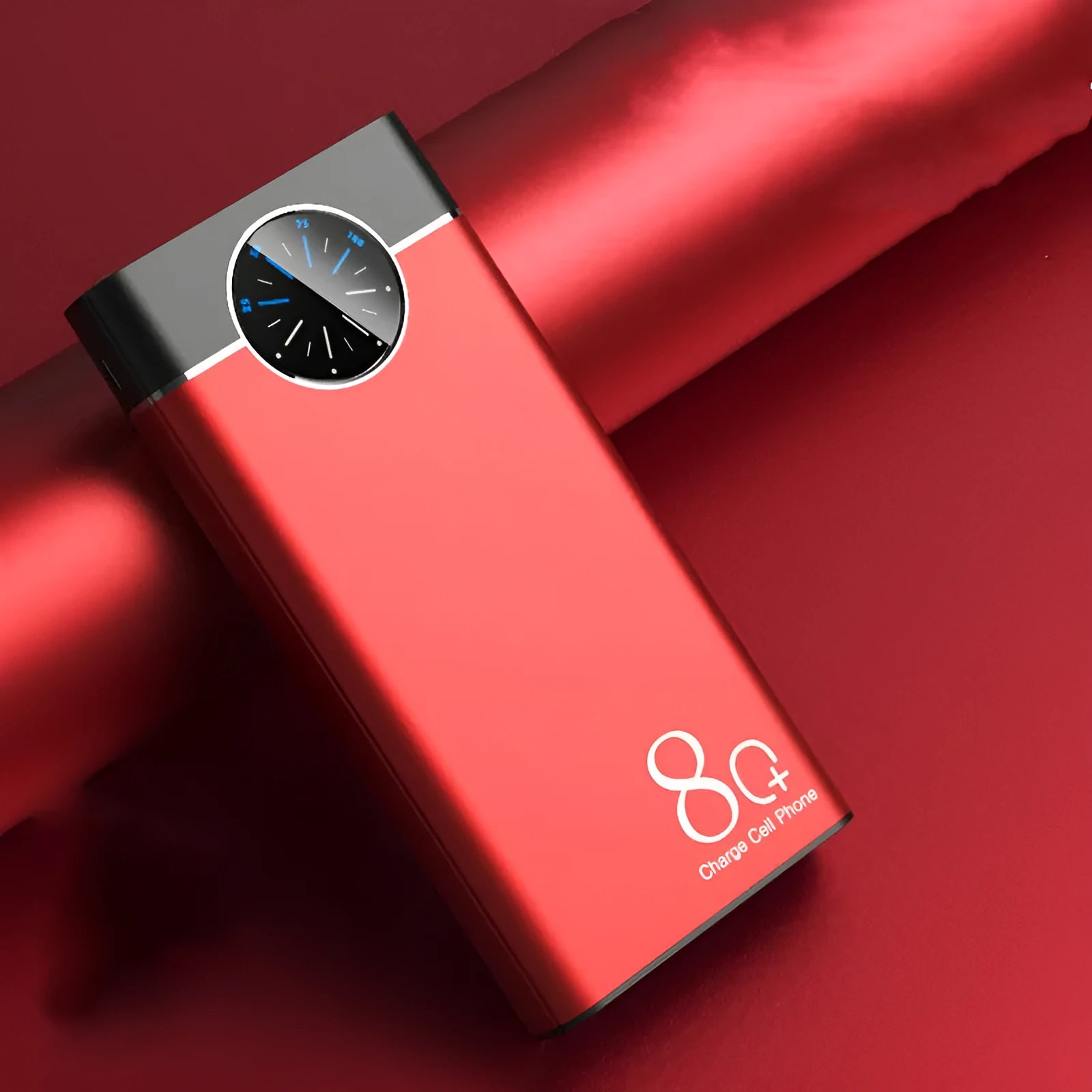 20000mAh alloy portable power bank with LED flashlight in black, red, and blue colour options