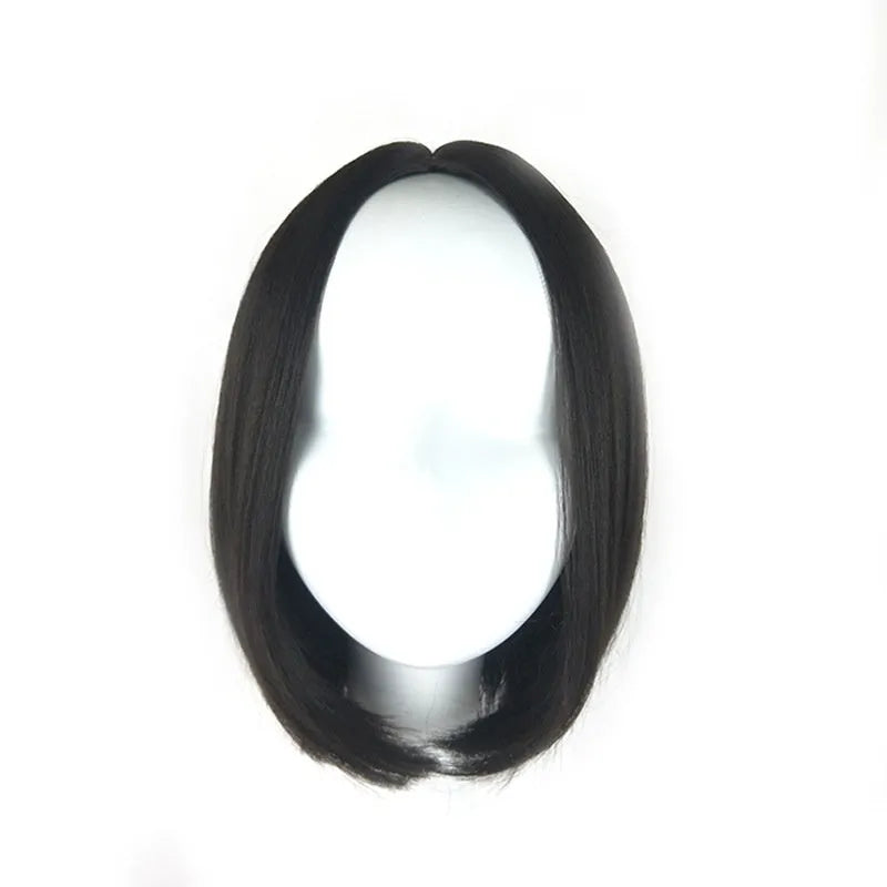 Women's short bob wig in black colour made from high temperature wire with natural-looking shape
