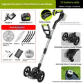 Electric brushless lithium garden lawn mower with steel and aluminium construction, multi-wheel assistance, 500W motor