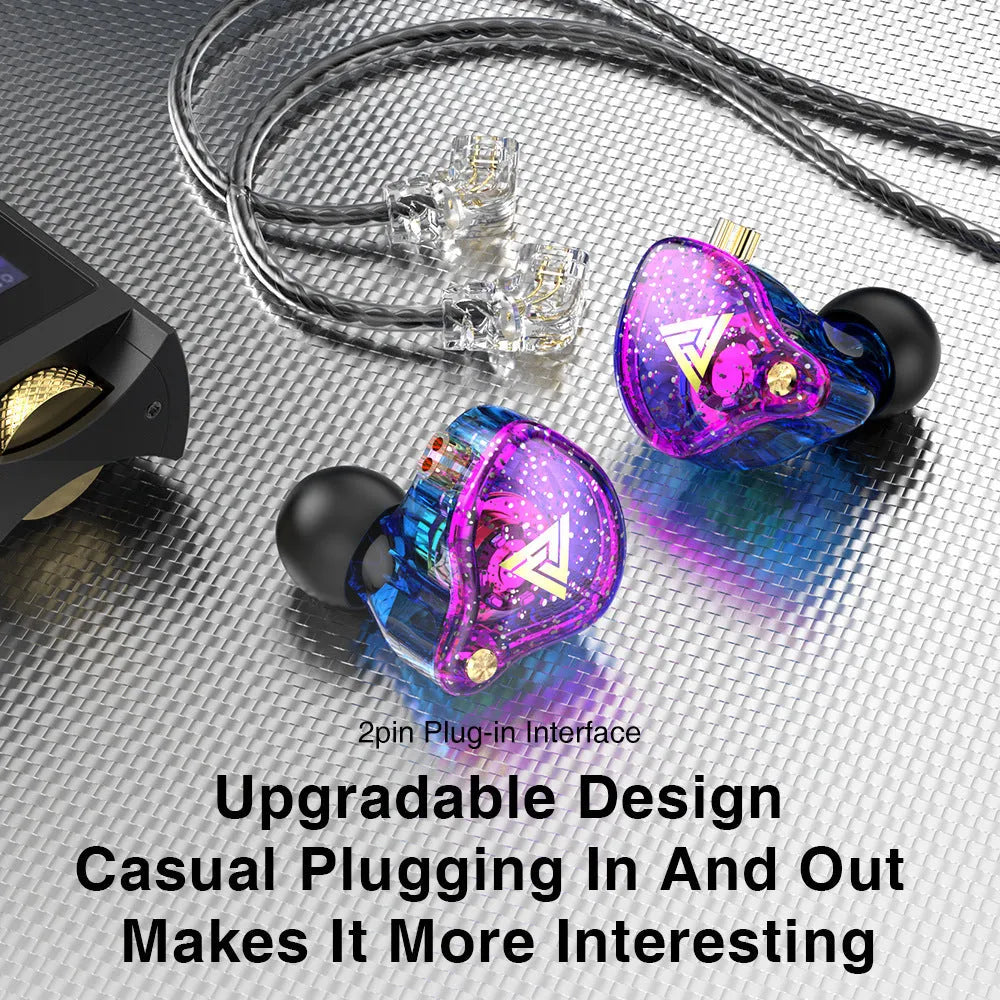 AK6 PRO wired in-ear headphones with 3.5mm L-bend plug, microphone, 12mm drivers and silicone ear tips