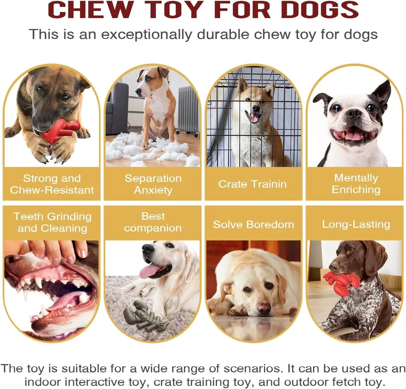 Red Nylabone dog chew toy for aggressive chewers measuring 170mm long