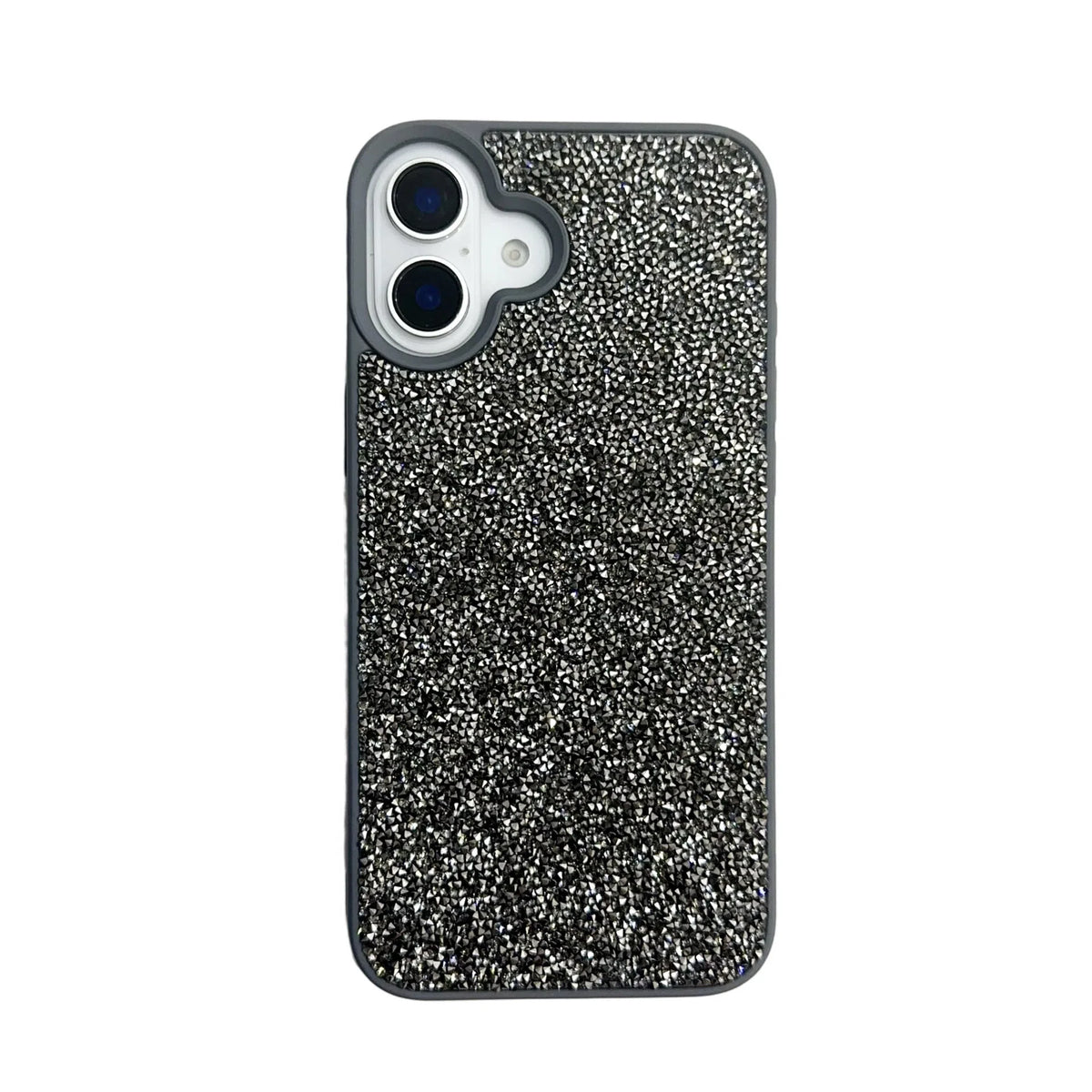 Luxury full diamond handmade phone case for iPhone 17 series in black, pink, light purple, gold, gray or white.