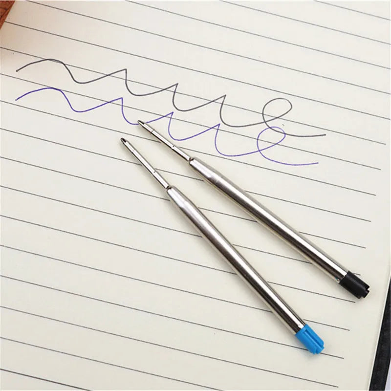 Black full metal pocket rollerball pen with 0.7mm refill and two spare refills