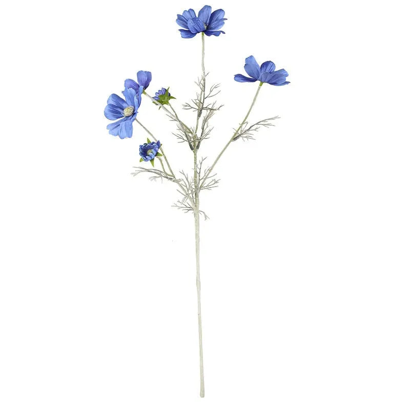 Small Persian chrysanthemum fake bouquet in milky white, blue, pink and purple, plastic and silk flower artificial prop