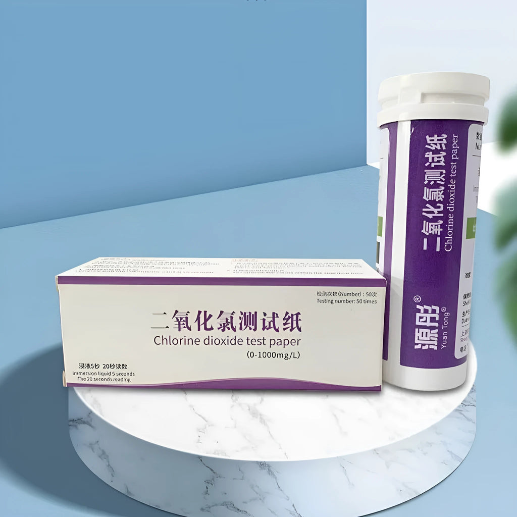 Chlorine dioxide test paper bottle containing 50 pieces for 0-1000mg/L water concentration detection