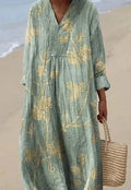 Floral printed casual dress with 3D pattern effect and princess silhouette design