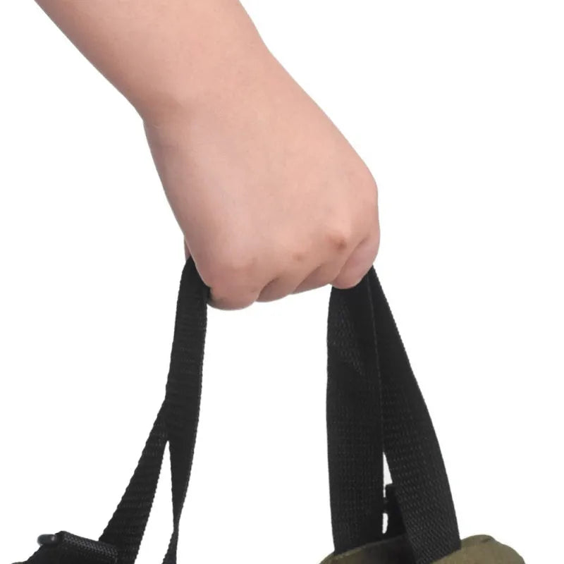 Multifunctional canvas hanging storage bag 49x29cm in khaki, army green, and black for car organisation