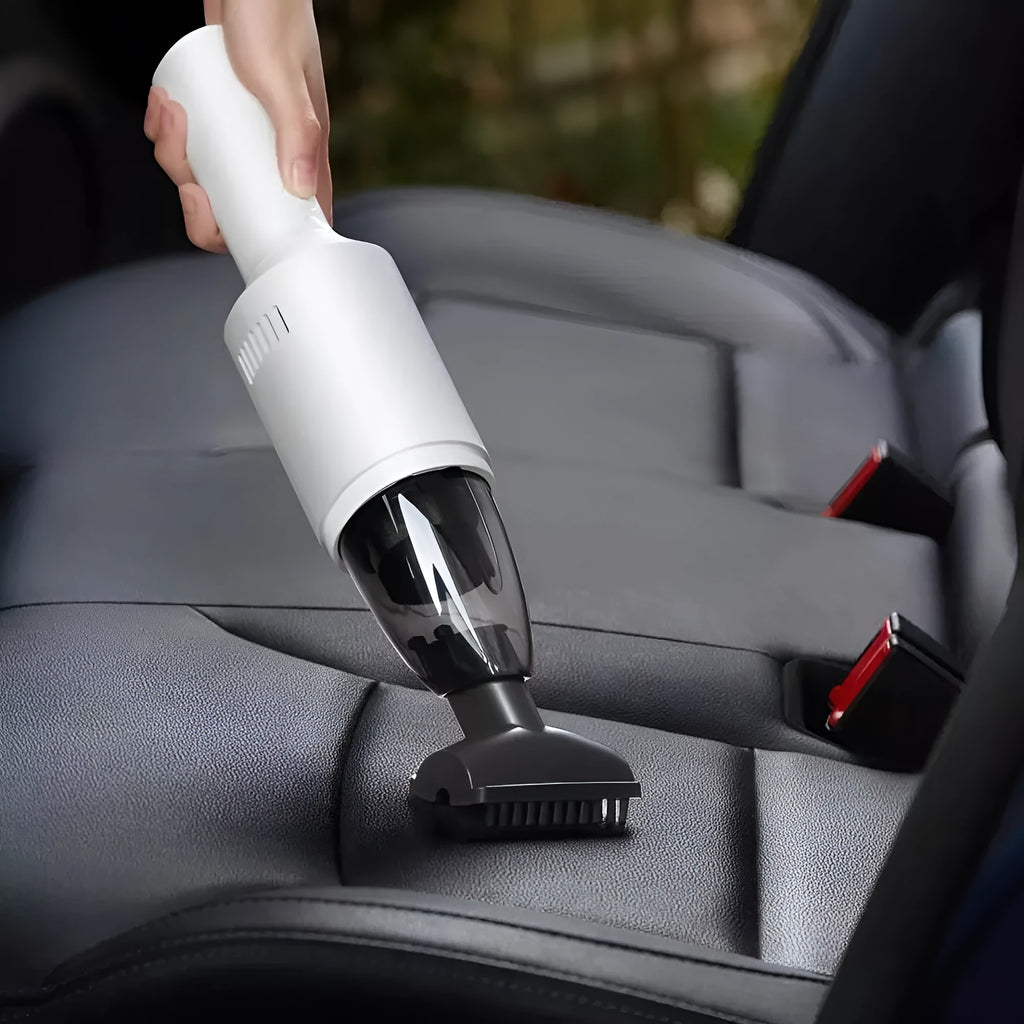 Black car vacuum cleaner with LED light and nozzle for 7000PA suction interior cleaning