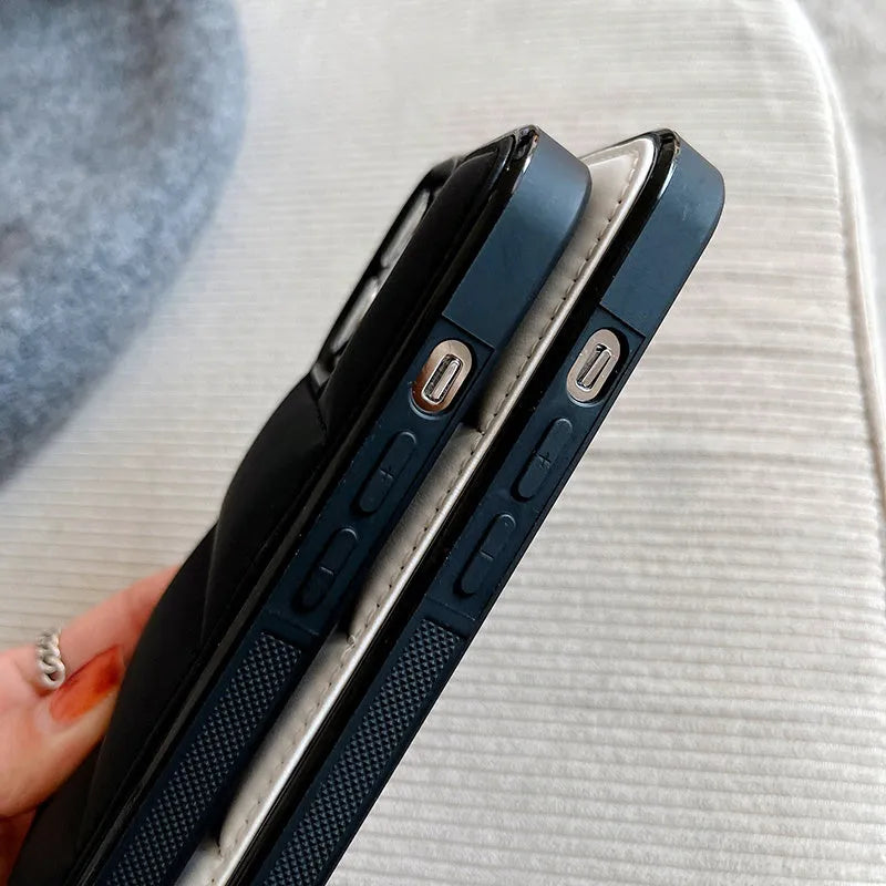 Candy Down Jacket Shape iPhone case in solid colour showing TPU+PC construction