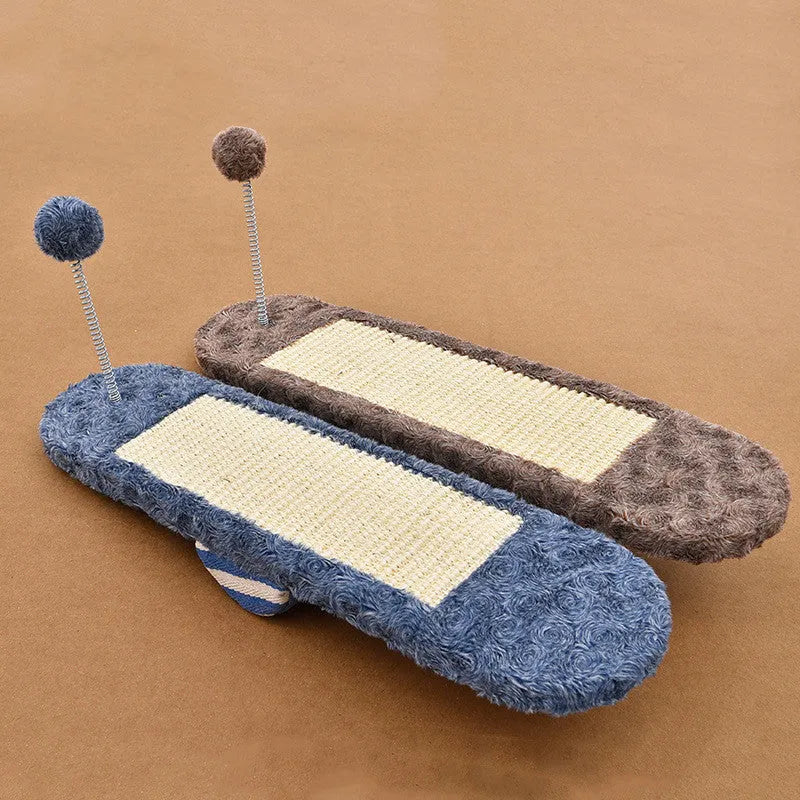 PP cat kitten seesaw toy in royal blue cat scratch board or khaki, a throwing toy for indoor play