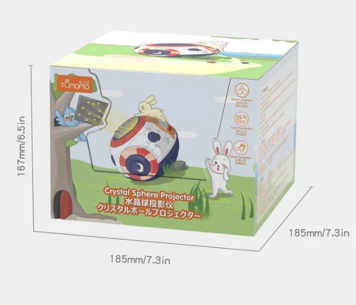 White starry sky night light projector for children with colour-changing LEDs and sound modes
