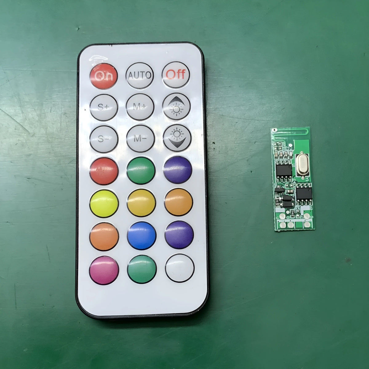 Magic Color LED light controller with 5-24V rating, plastic body, and choice of USB or DC plug and 14, 17 or 21 key remote