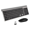 Wireless keyboard and mouse combo, ultra-thin 104-key black keyboard with numeric keypad and Nano USB receiver