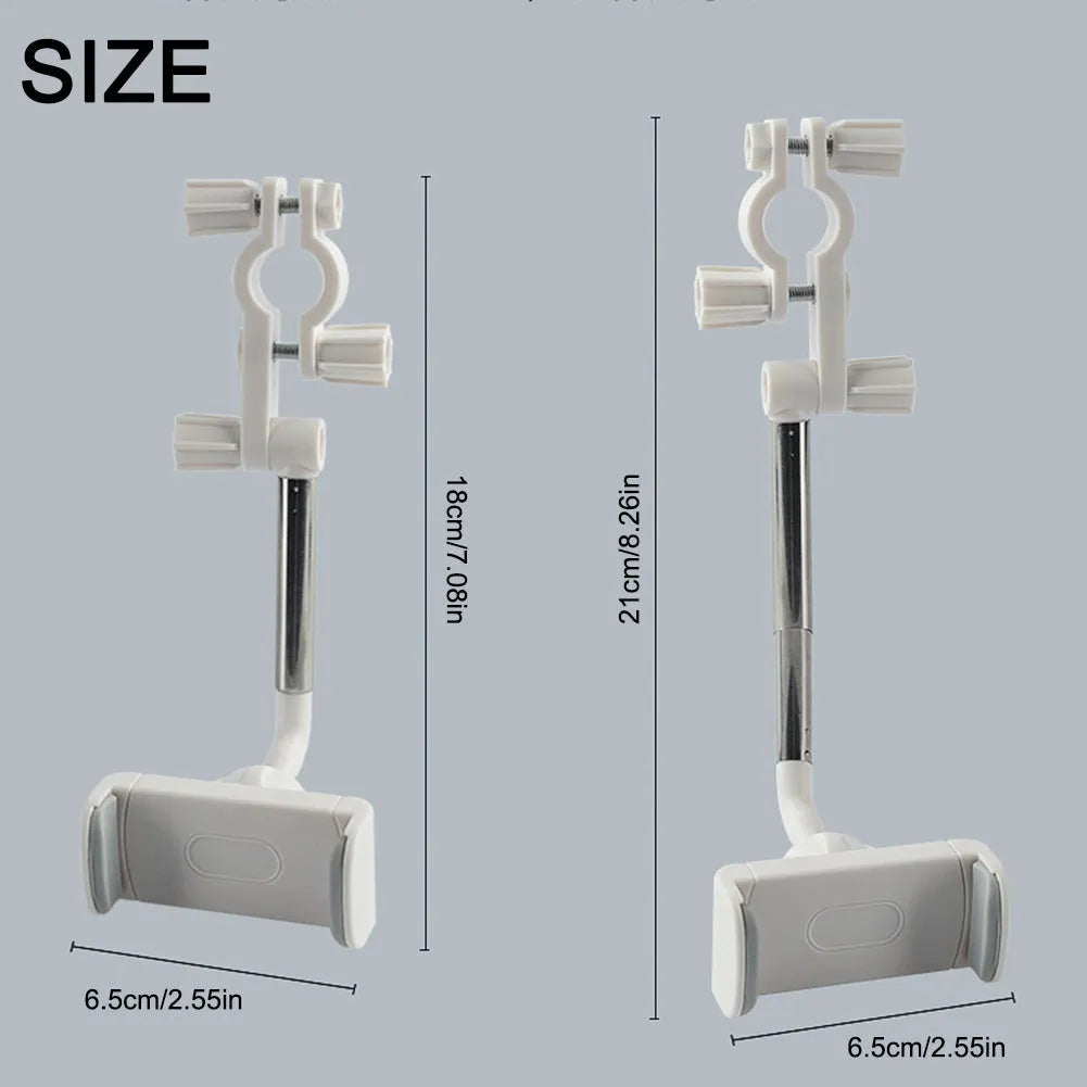 Black car phone holder mounted with 360-degree rotation adjustment mechanism visible