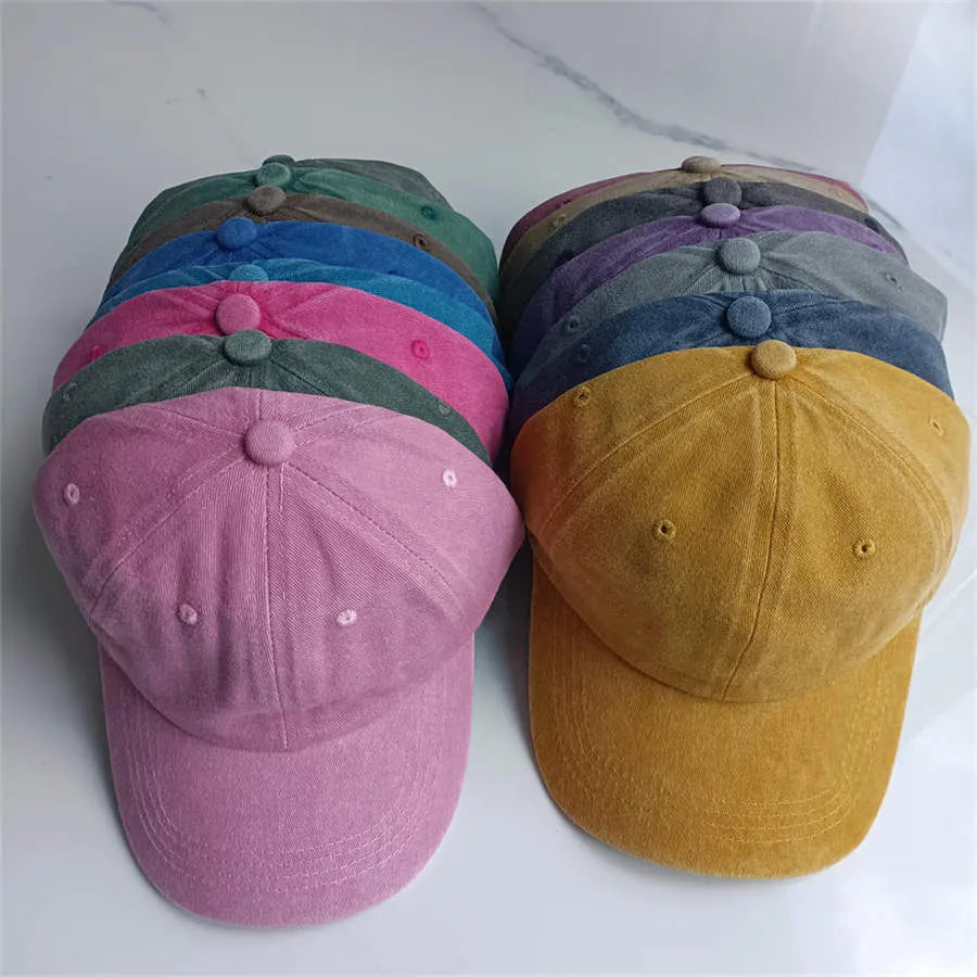Retro washed cotton baseball cap in Army Green with dome crown and adjustable strap