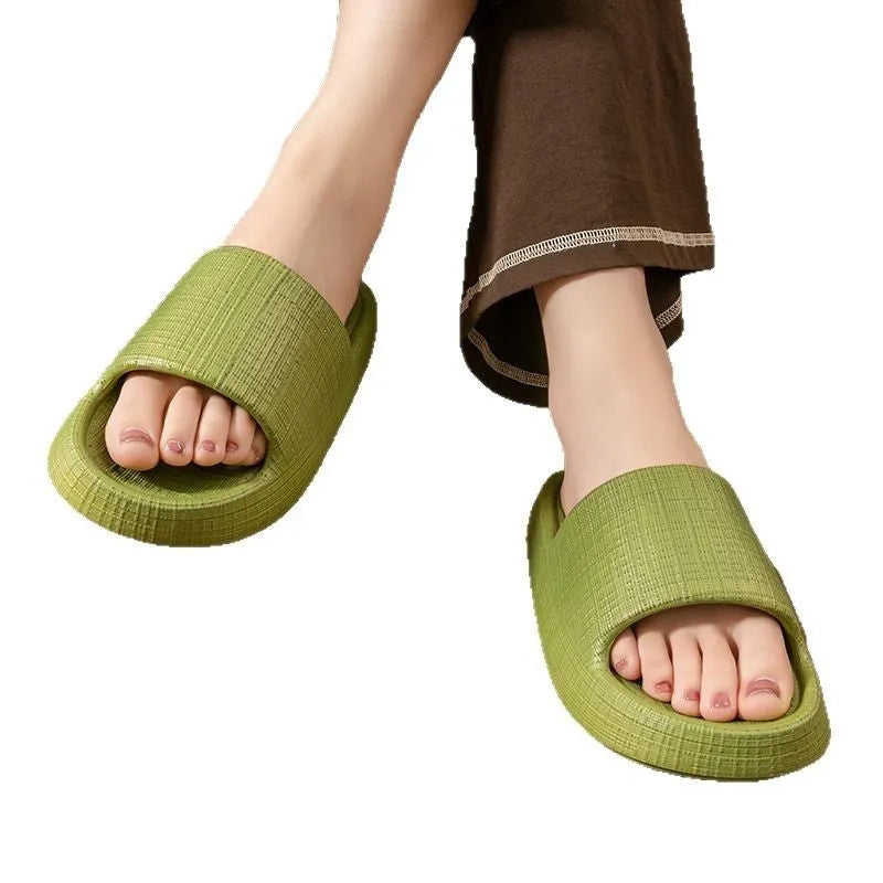A pair of soft EVA flip flop slippers with a toe ring and non-slip sole, shown in one of five available colours.