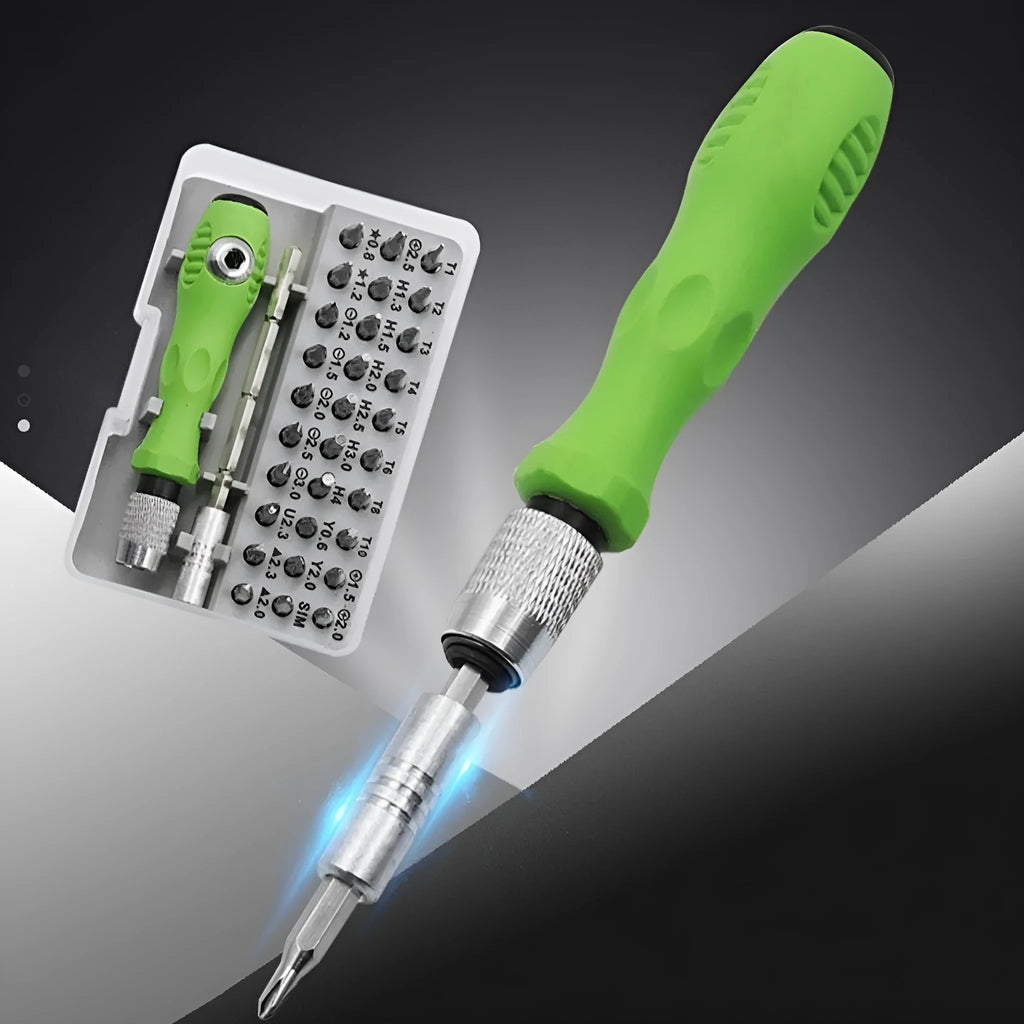 32-in-1 precision screwdriver set for electronics repair with magnetic bits in combination case
