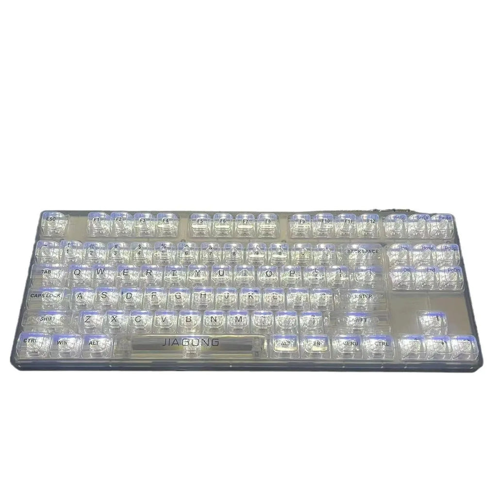 132 transparent plastic key caps for universal mechanical keyboard replacement