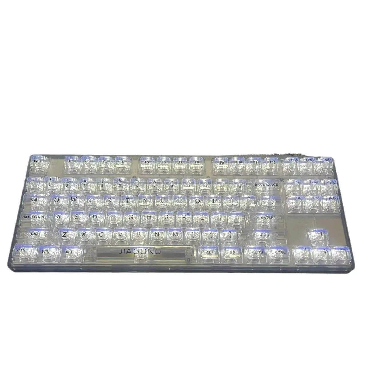 132 transparent plastic key caps for universal mechanical keyboard replacement
