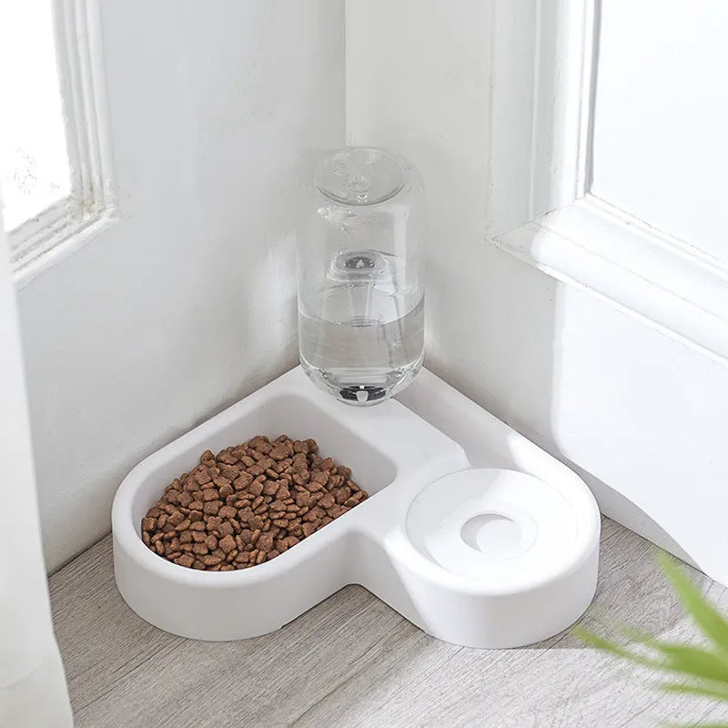 White automatic cat water fountain with pump and filter for indoor pet hydration