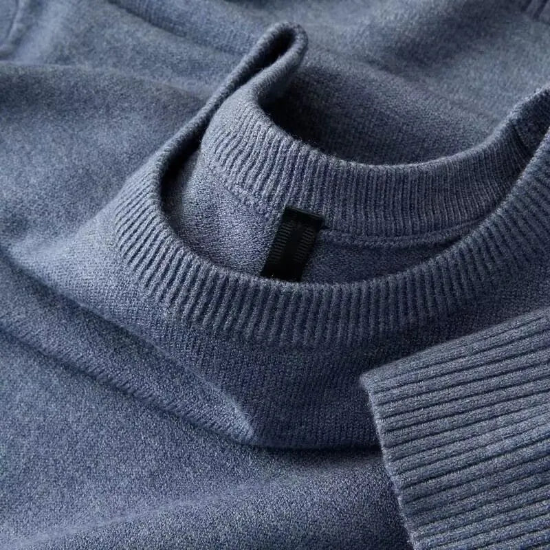 Men's round neck solid colour slim fit sweater in viscose blend, available in multiple colours and sizes M to 4XL