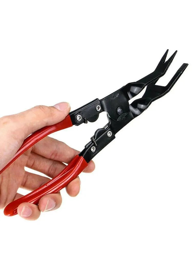 Blue automotive trim removal pliers with 235mm forged steel construction for door panel clips