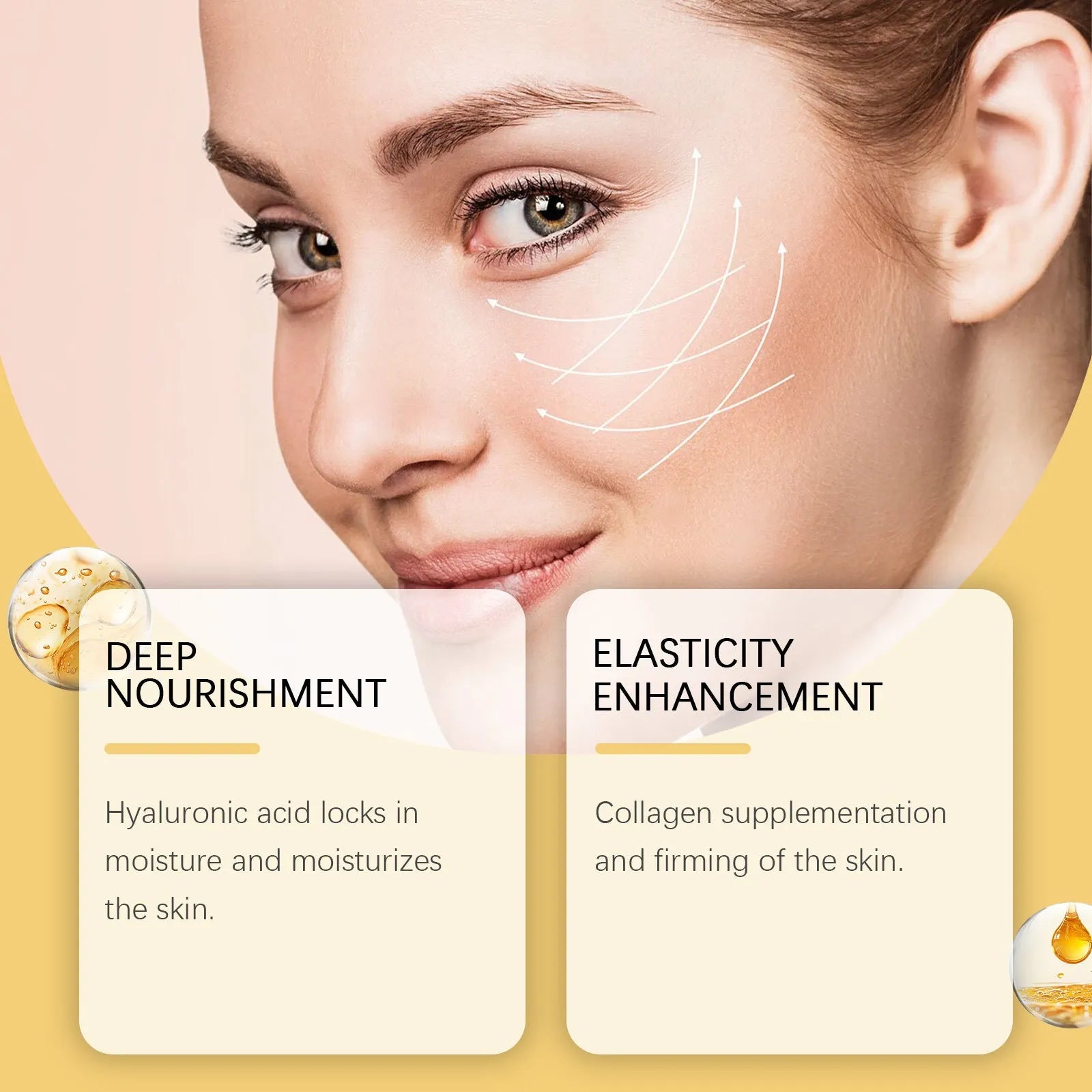 50g pot of neck care cream with hyaluronic acid and collagen formulation