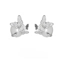 Original design butterfly ear studs in 925 silver with gold electroplated finish.