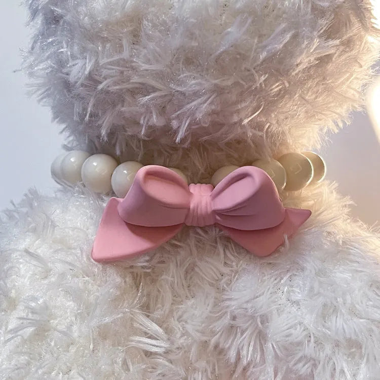 Monochrome cat collar with bow necklace in princess style, available in sizes S, M and L