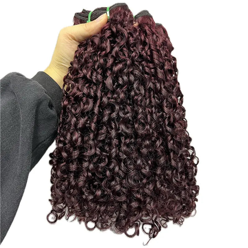 Front lace wig made of real human hair in pissy 06 colour, showing natural style.