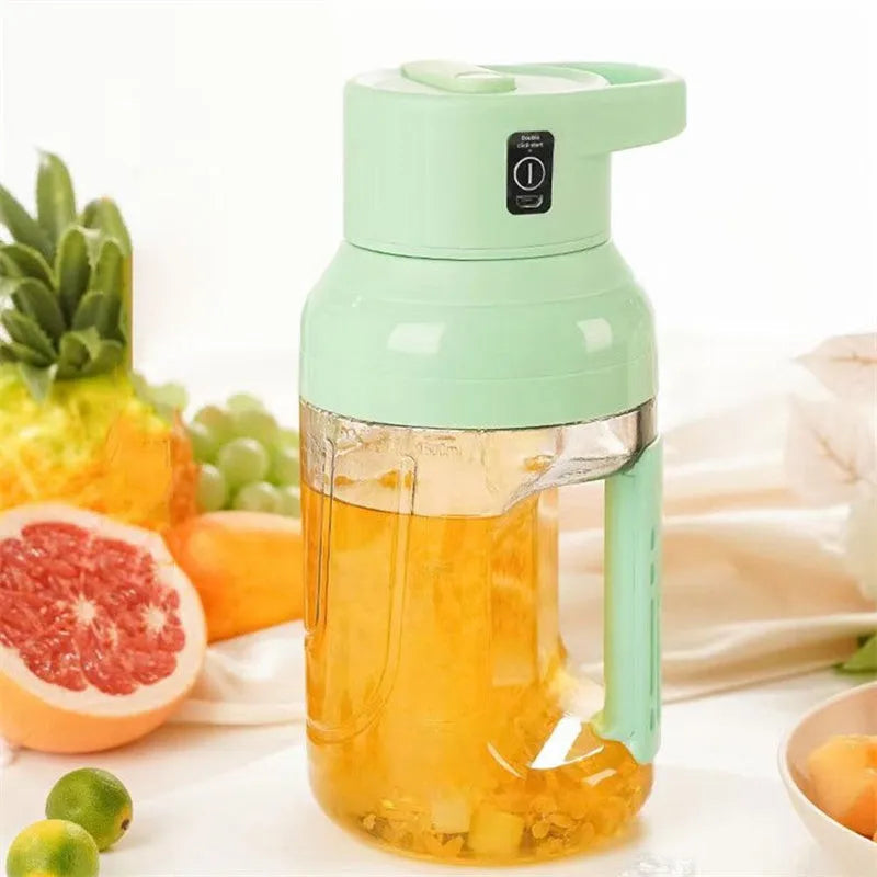 Electric portable juicer with USB charging cable and 1500ml capacity in multiple colour options