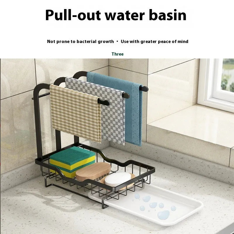 Foldable plastic kitchen rack in new Chinese style for rag draining storage