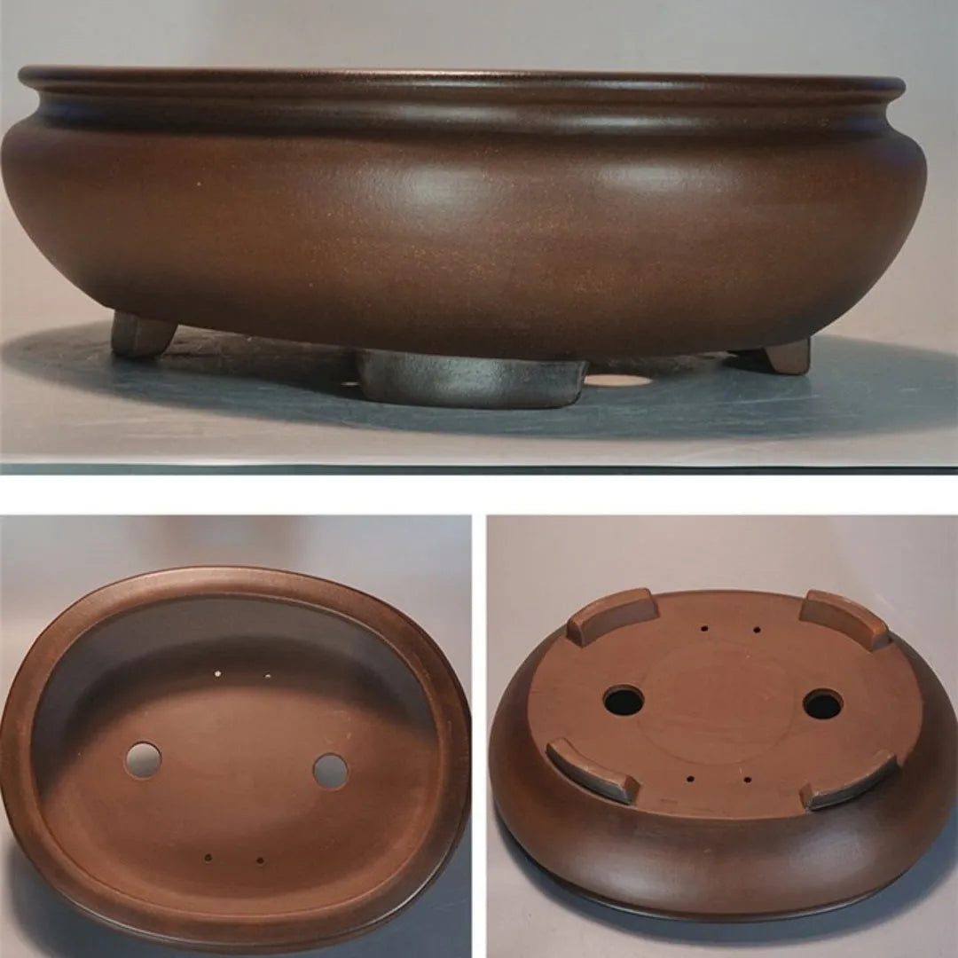 Purple clay classical handcrafted desktop flowerpot 58cm for indoor gardening