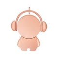 Metal USB flash drive with musician cartoon design in silver or rose gold colour