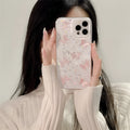 Transparent TPU iPhone 13 Pro Max case with three-dimensional dream pink butterfly back cover