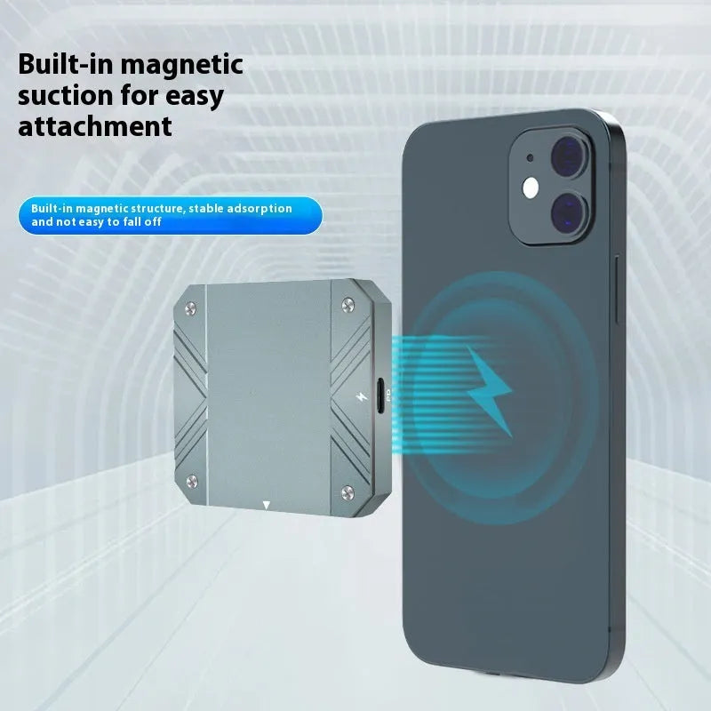 Magnetic hard disk box with aluminium alloy and silicone body, 6.5cm x 6cm x 1cm, for M.2 drives