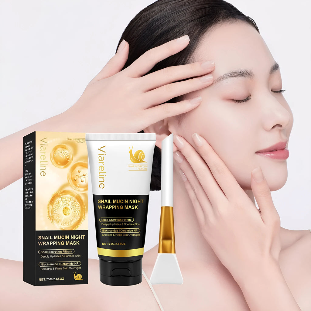 Turmeric sleep mask set showing 120g jar and application brush on white background.