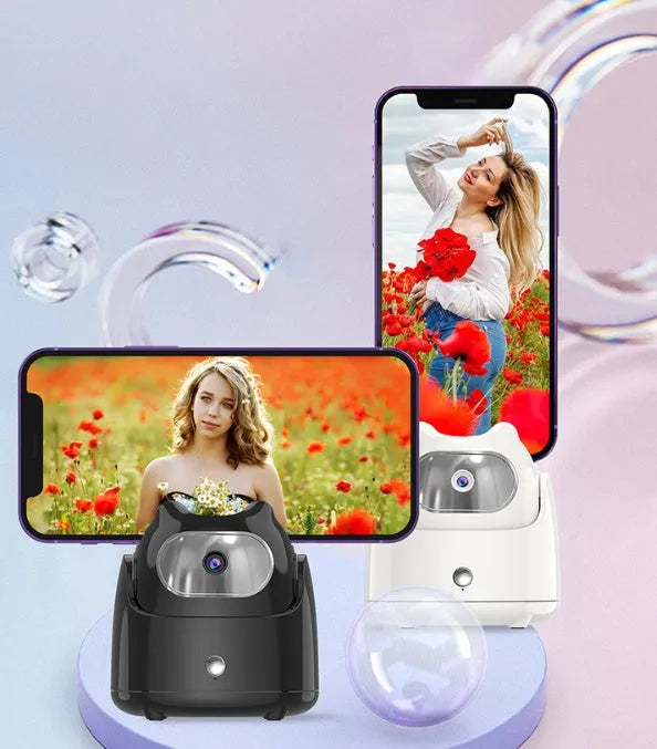 AI face recognition 360-degree rotating camera head for vlog shooting, Q5 Black or Q5 White, with TP-C data cable