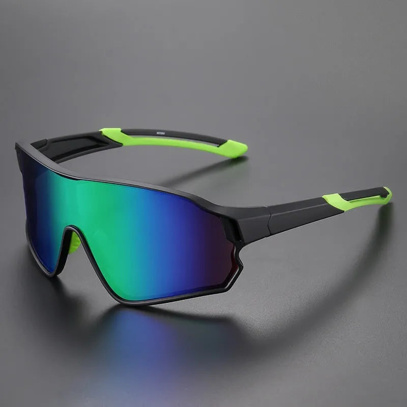 Colourful full rim resin cycling sports sunglasses for fishing, unisex adult, windproof design