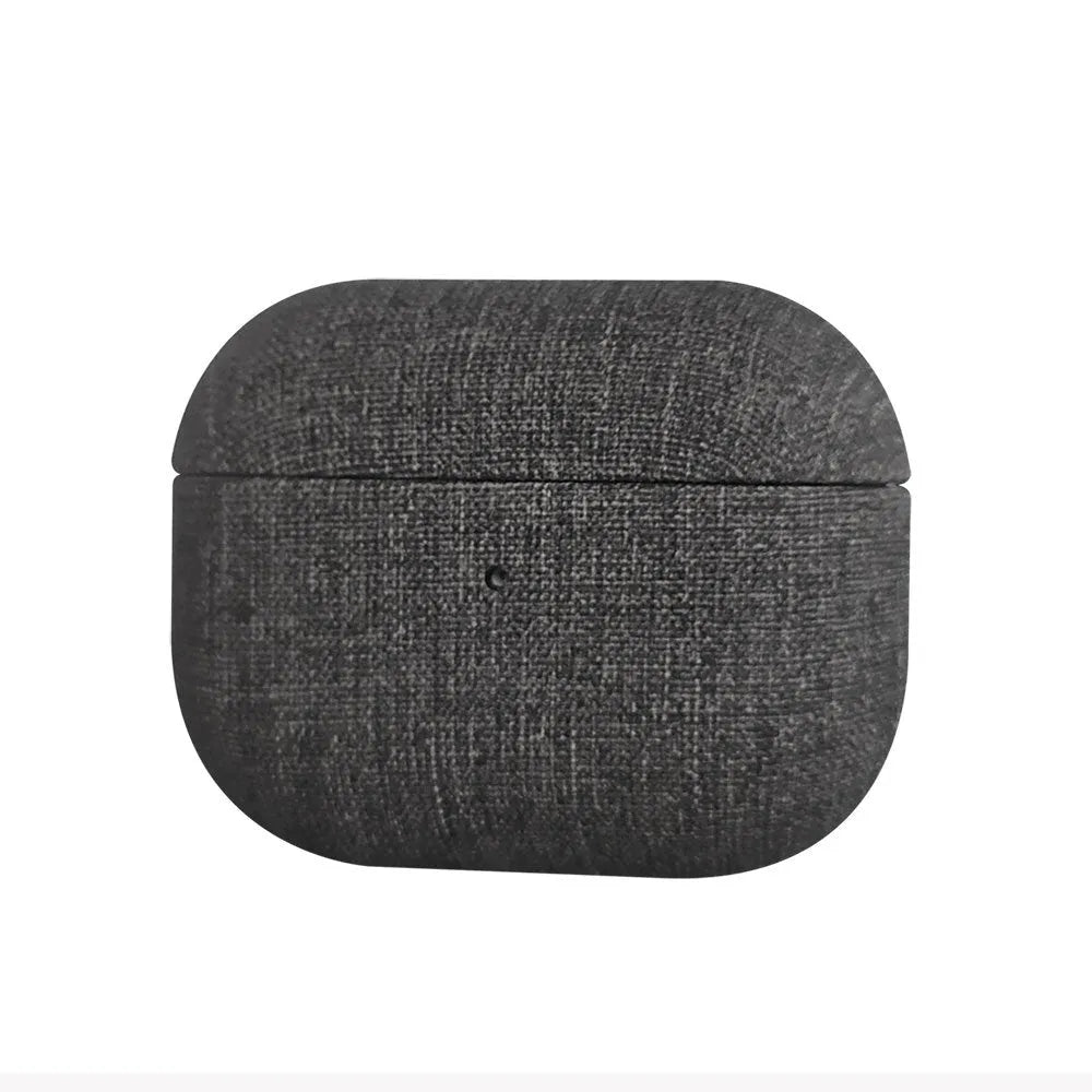 All-inclusive fabric PU cloth pattern protective cover for AirPods AirPods Pro and AirPods 3 in grey
