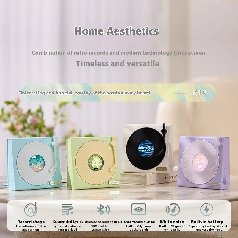 Retro Bluetooth speaker in blue with portable design